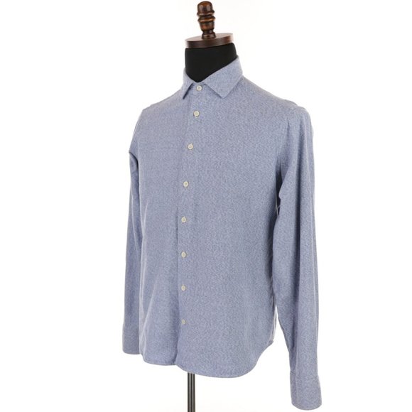 Taylor Stitch Flannel Shirt Men's 40 Blue Organic Cotton Long Sleeve Button - Picture 5 of 10